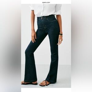 SPANXshape Flare Jeans Raw Indigo Medium. NWT